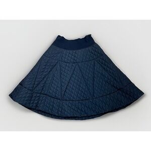 Norma Kamali Quilted Flared Skirt In Black Size Extra Large